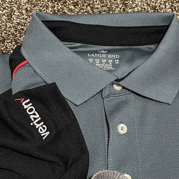 Set of 3 Lands End Mens XL‎ Verizon V-Neck Sweater sweatshirt polo shirt NWOT - Picture 5 of 11